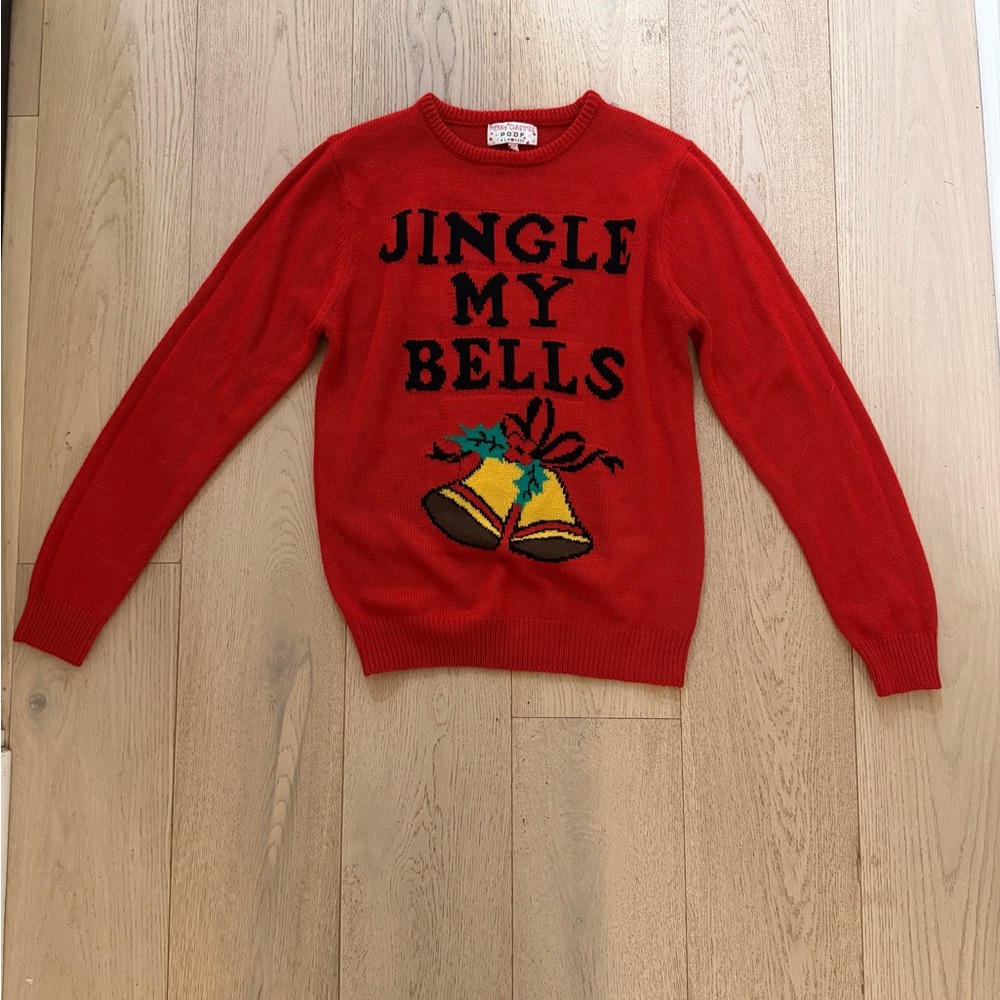 Poof! Festive Red Knit Sweater